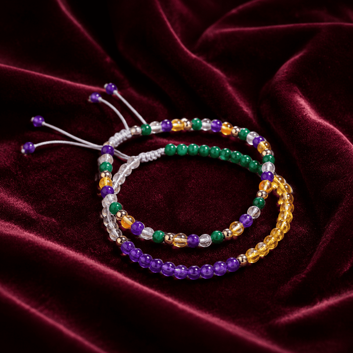 Citrine, Amethyst, Clear Quartz & Malachite Anklet Set – Thorn & Thimble