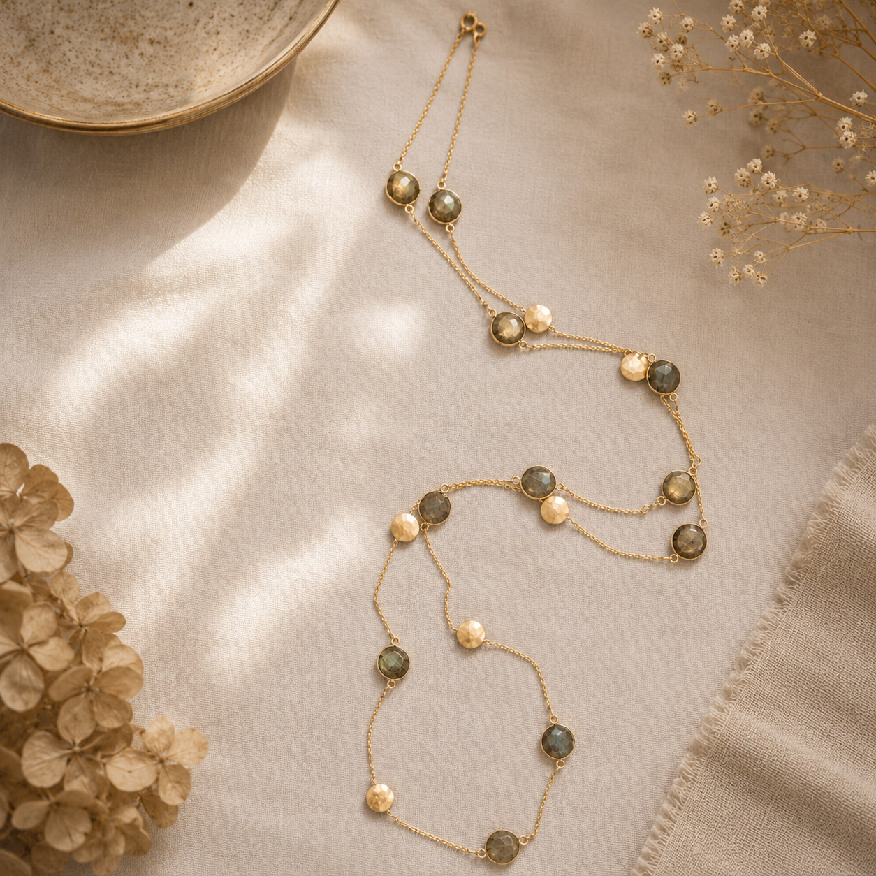 Long Labradorite Layering Chain