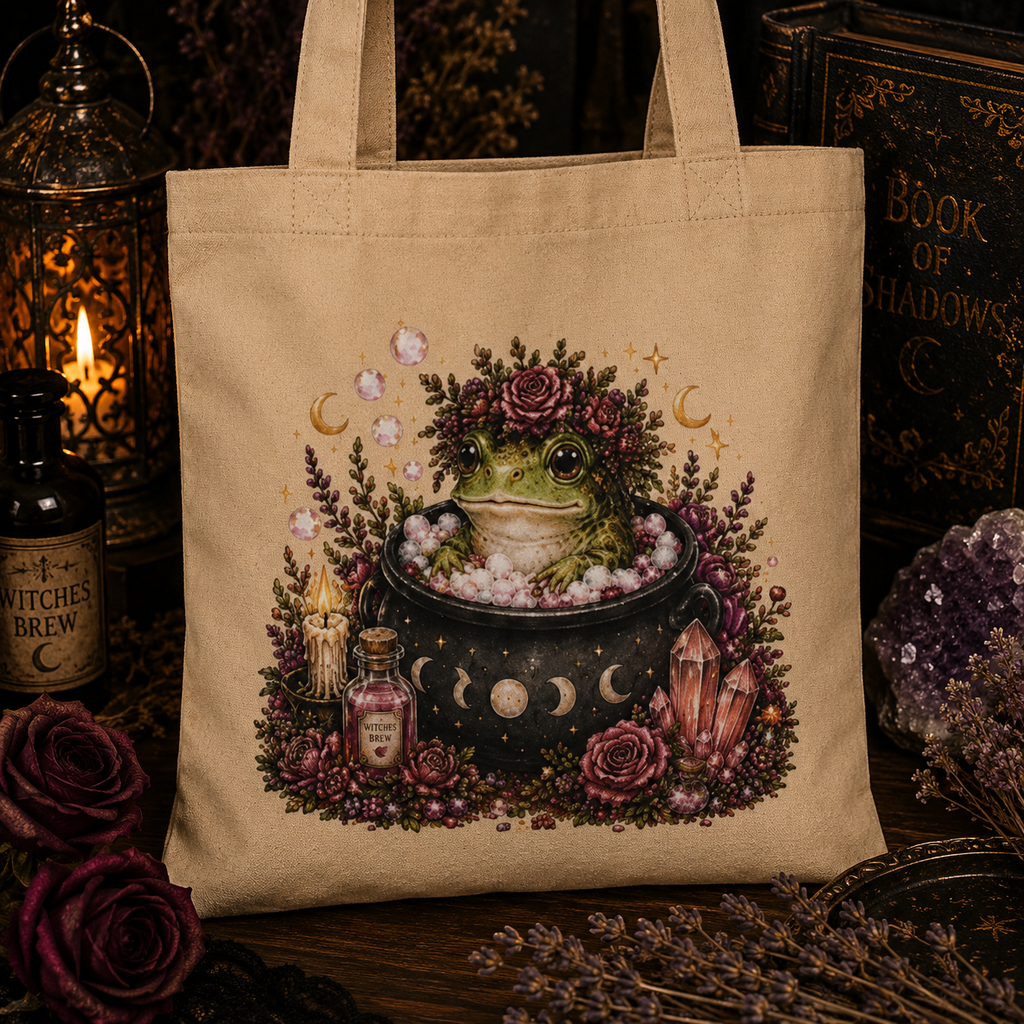 Frog Witch Bubble Bath Eco Tote Bag