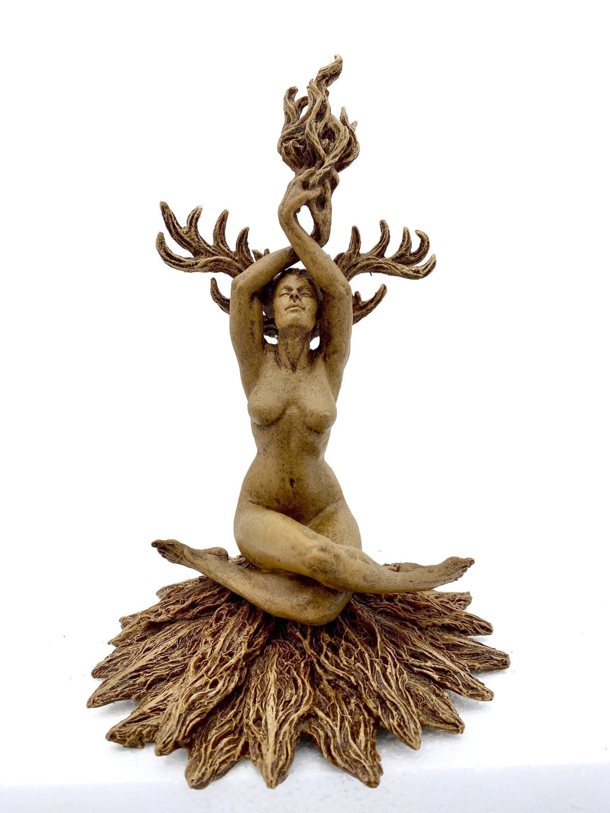 Prakriti Shakti Awakening Spirit Statue, Wood Finish – 10 Inch – Thorn & Thimble