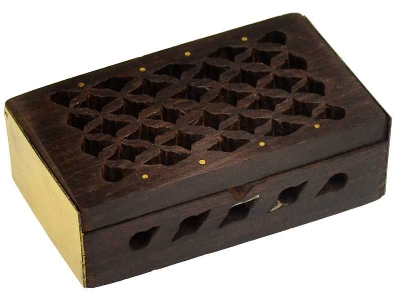 Rosewood filigree ritual box with brass details – Thorn & Thimble