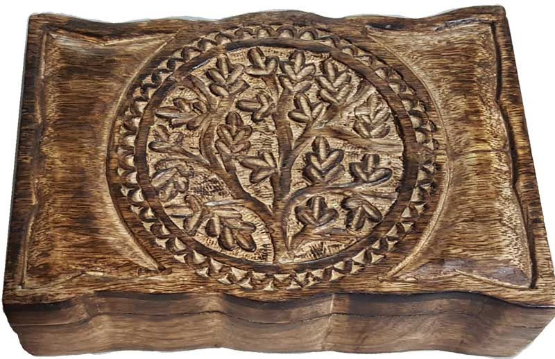 Tree of Life wooden herb and ritual storage box – Thorn & Thimble