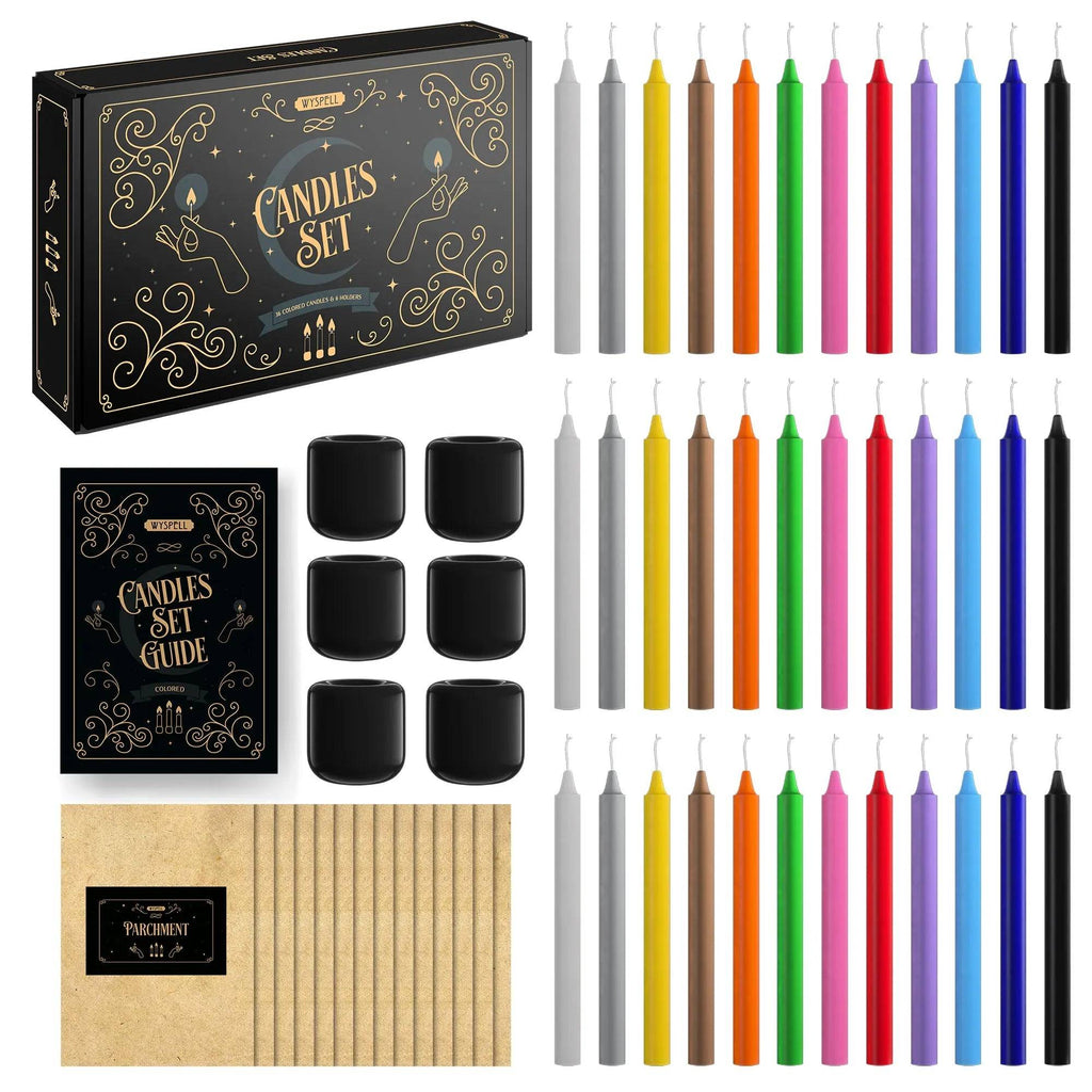 Colored Spell Candle Kit – 36 Candles – Thorn & Thimble