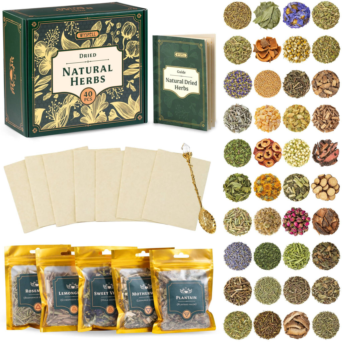 Dried Ritual Herb & Flower Kit – 40 Pieces – Thorn & Thimble