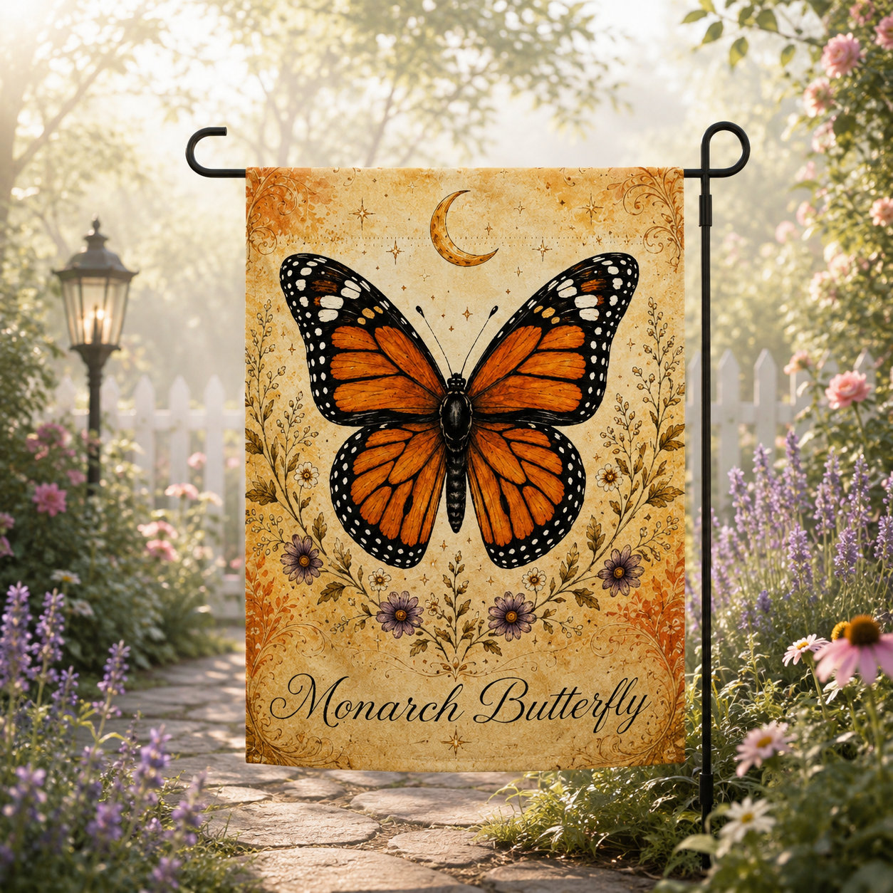 Monarch Butterfly Garden flag