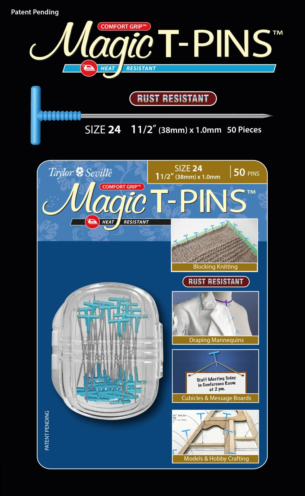 Magic T-Pins Size 24 50pc – Thorn & Thimble