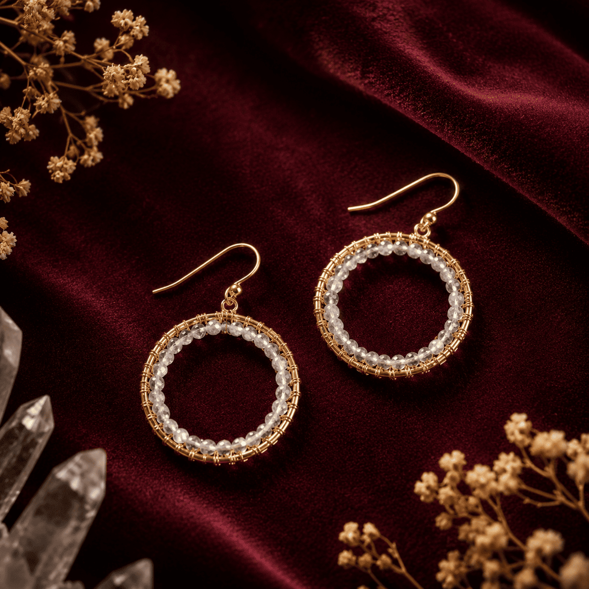 Labradorite Halo Drop Earrings – Thorn & Thimble
