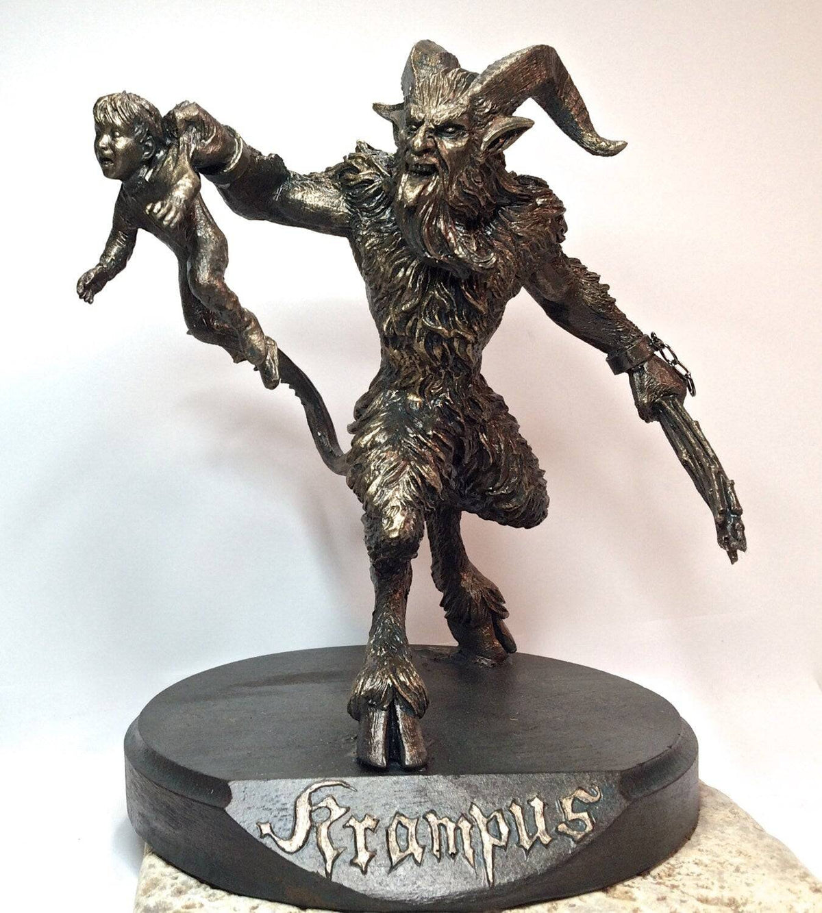 Krampus III Statue, Bronze Finish – 8 Inch – Thorn & Thimble