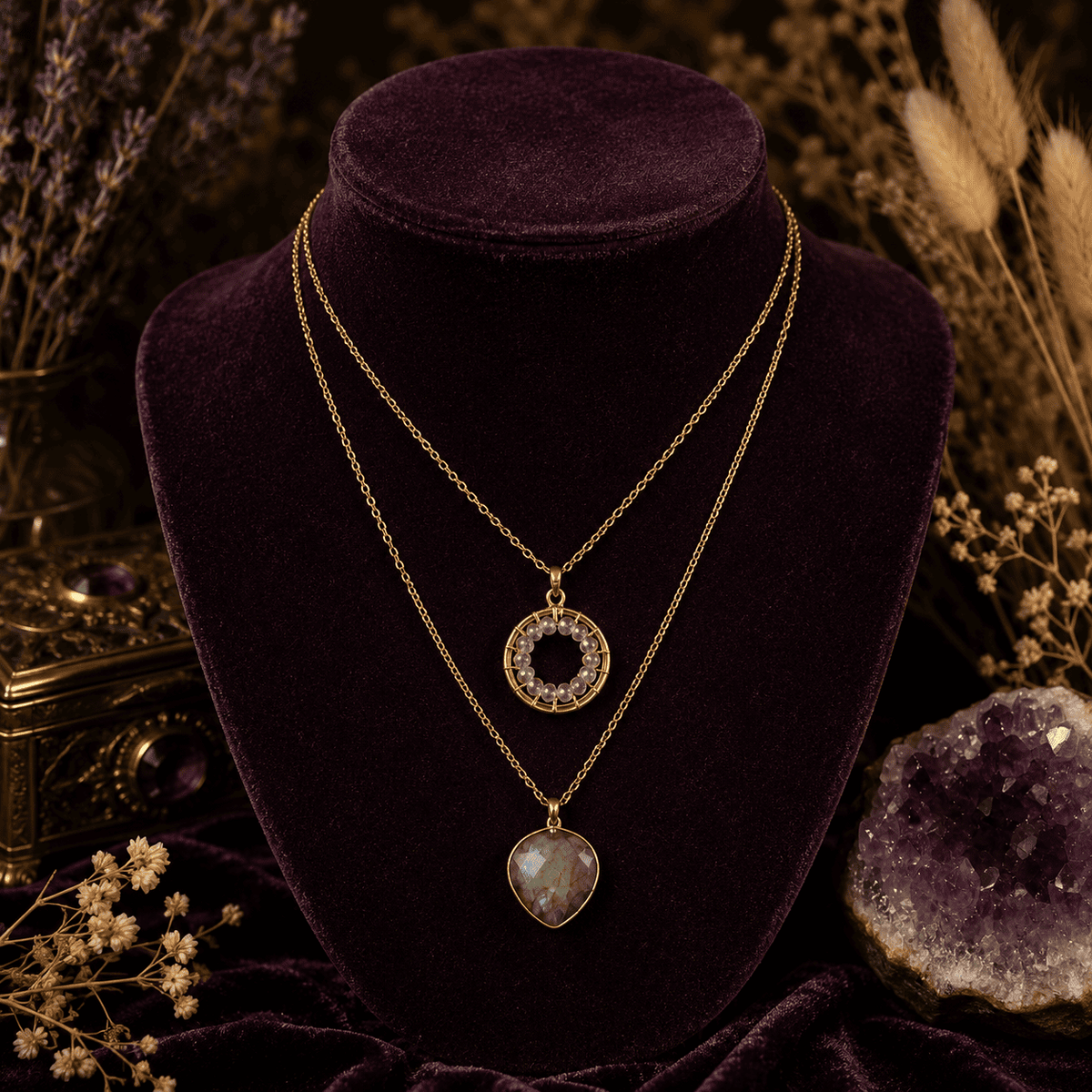 Labradorite Two-Necklace Layering Set – Thorn & Thimble