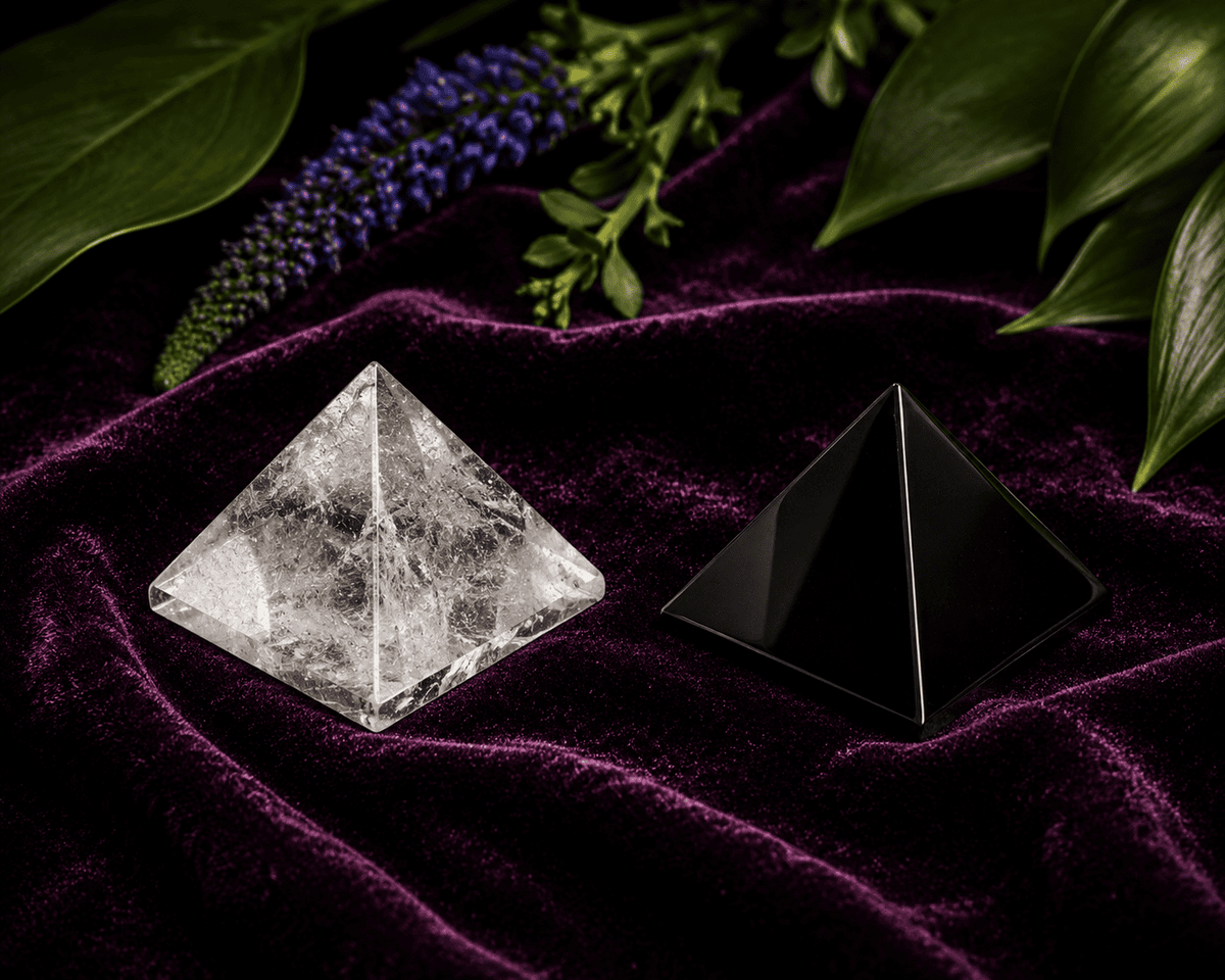 Obsidian or Clear Quartz Crystal Pyramid – Thorn & Thimble