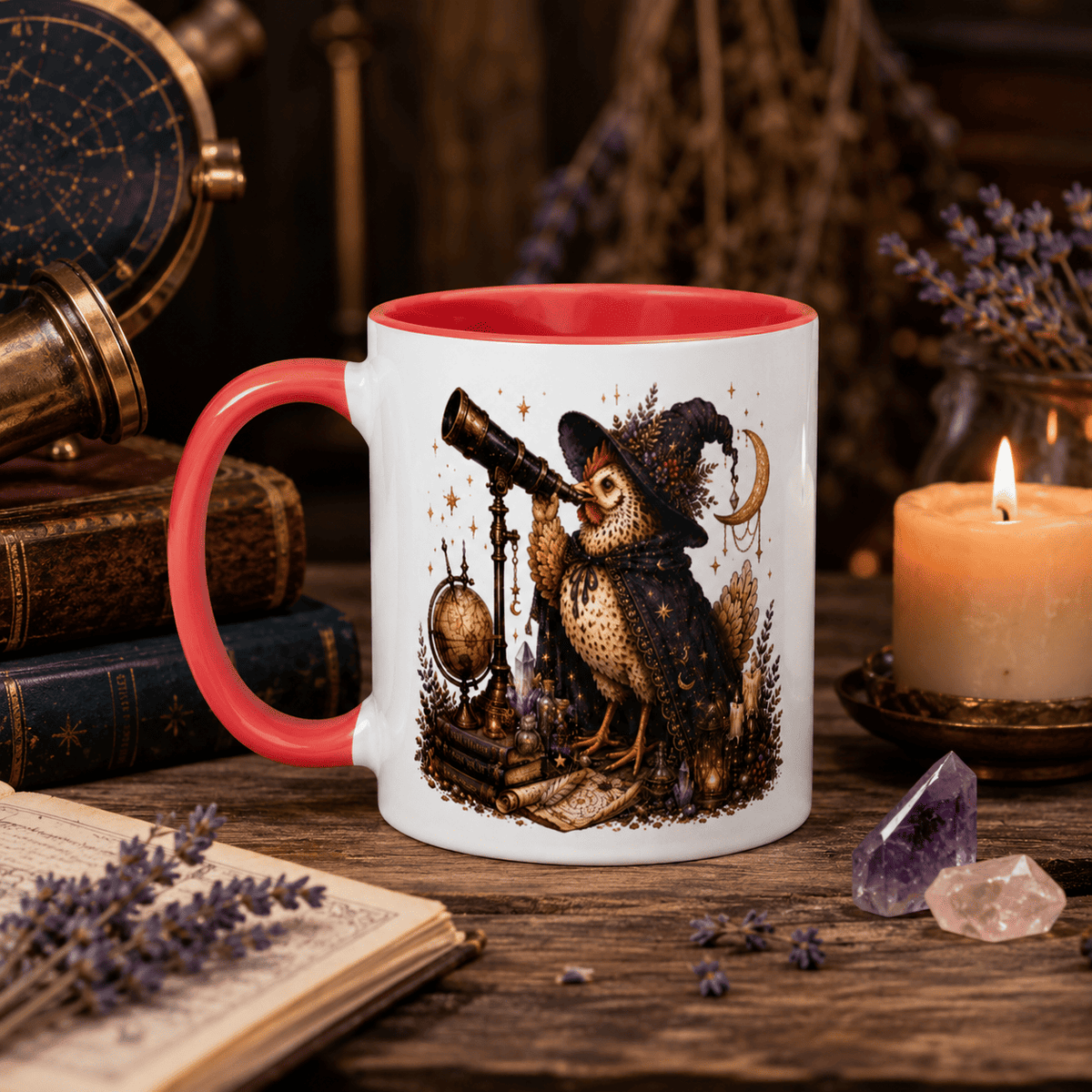 Stargazing Chicken Witch Cottagecore Ceramic Mug – Thorn & Thimble
