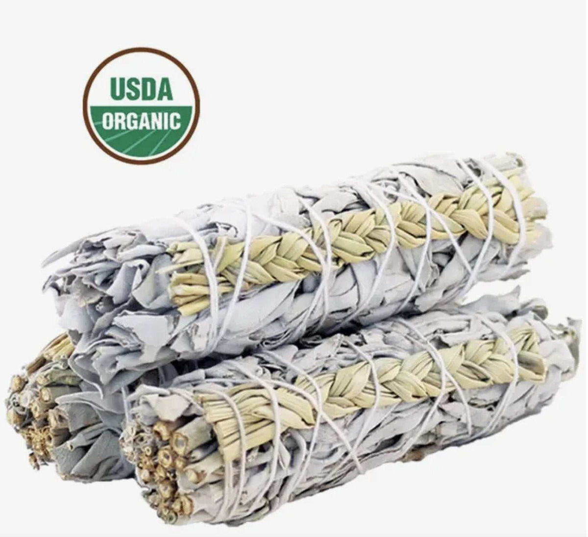 Sweetgrass w/ White Sage (Organic) Smudge Stick (4 in.) – Thorn & Thimble
