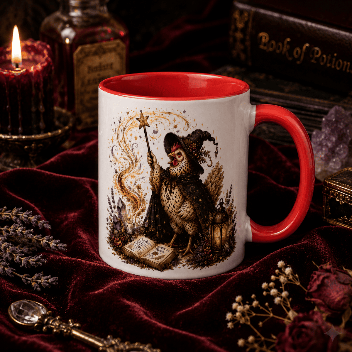 Chicken Witch with Wand Cottagecore Ceramic Mug – Thorn & Thimble
