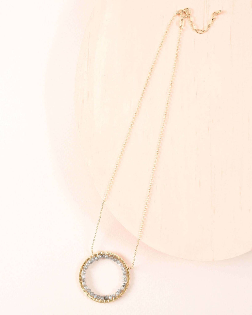Labradorite Halo Necklace for Layering – Thorn & Thimble