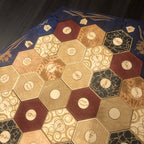 5-6 Player Blue Stained Catan Compatible Board Set with Laser Etched Terrain, Border and Number – Thorn & Thimble
