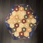 5-6 Player Blue Stained Catan Compatible Board Set with Laser Etched Terrain, Border and Number – Thorn & Thimble