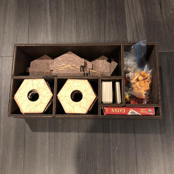 5-6 Player Blue Stained Catan Compatible Board Set with Laser Etched Terrain, Border and Number – Thorn & Thimble