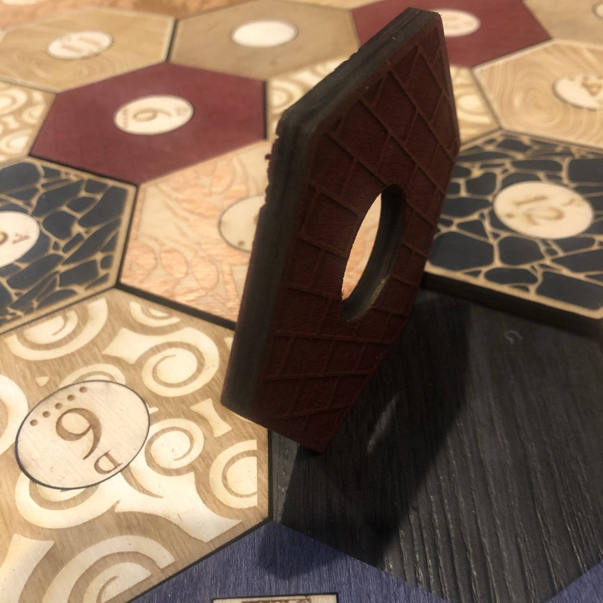 5-6 Player Blue Stained Catan Compatible Board Set with Laser Etched Terrain, Border and Number – Thorn & Thimble