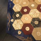 5-6 Player Blue Stained Catan Compatible Board Set with Laser Etched Terrain, Border and Number – Thorn & Thimble
