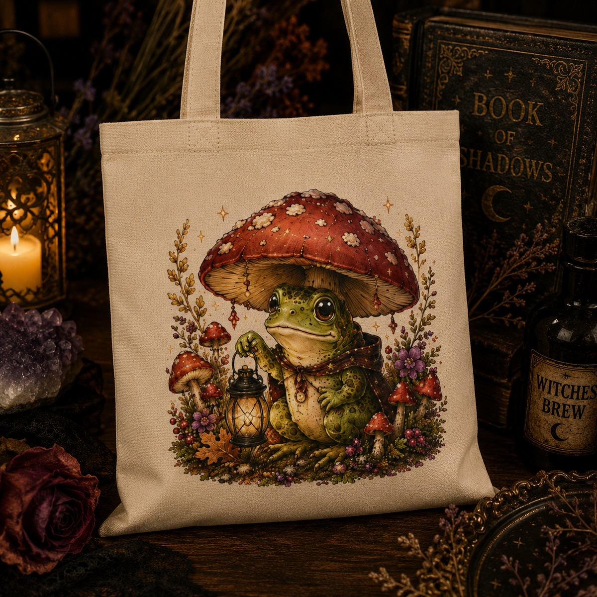 Mushroom Frog Witch Cottagecore Eco Tote Bag – Thorn & Thimble