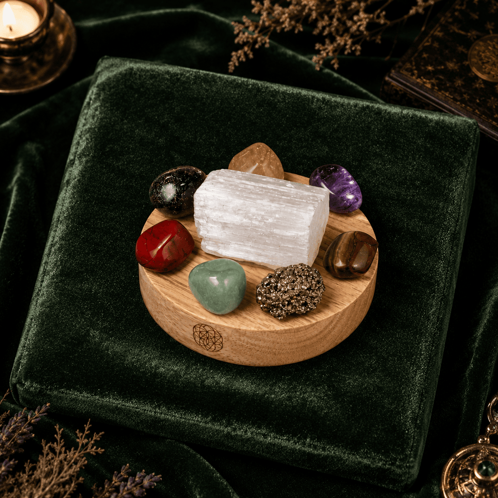 Eight-Stone Selenite Prosperity Crystal Lamp – Thorn & Thimble
