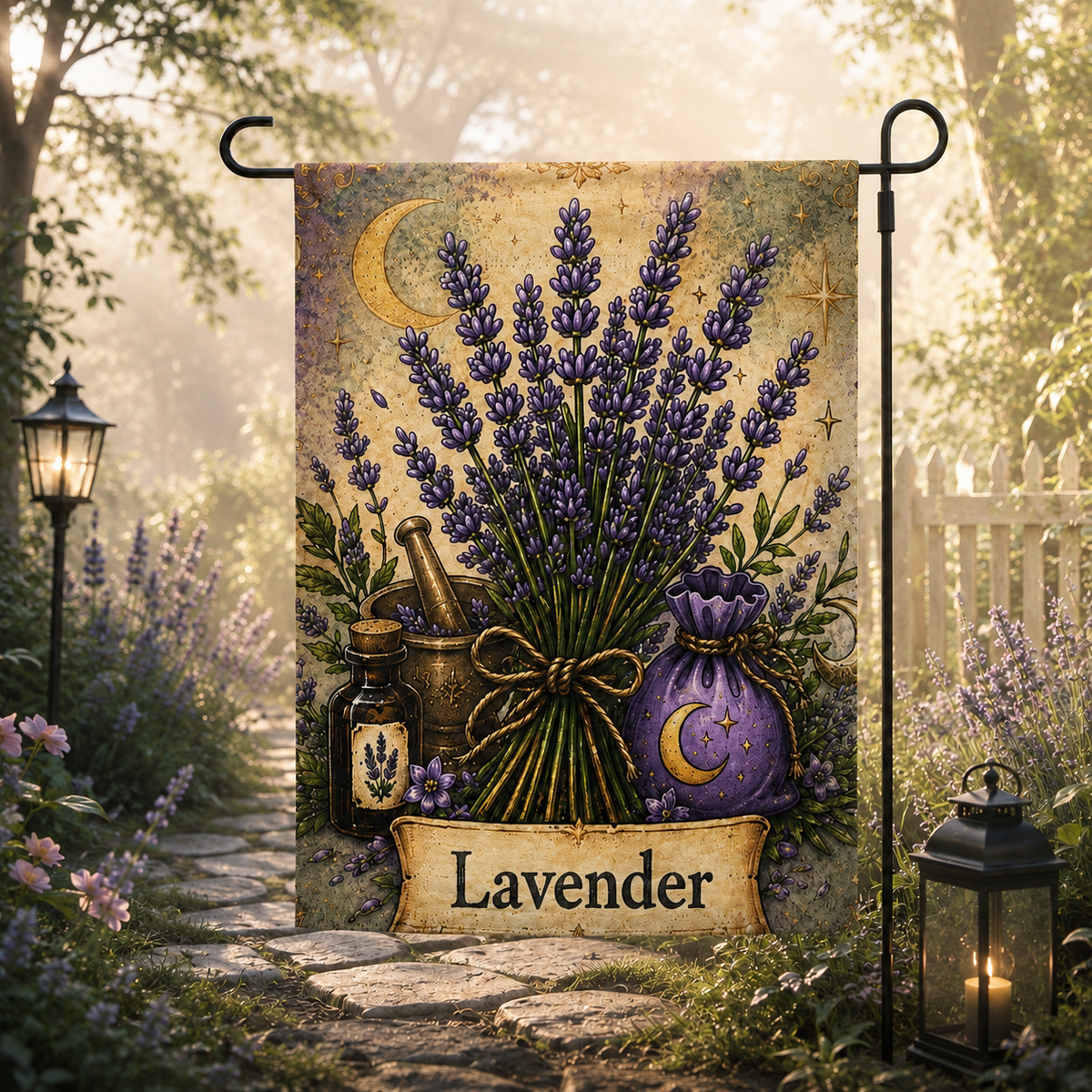 Lavender Apothecary Botanical Garden Flag – Thorn & Thimble