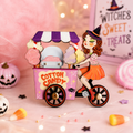 Witch w/ Cotton Candy Cart Brooch by Laliblue – Retro Kitschy Statement Brooch for Collectors