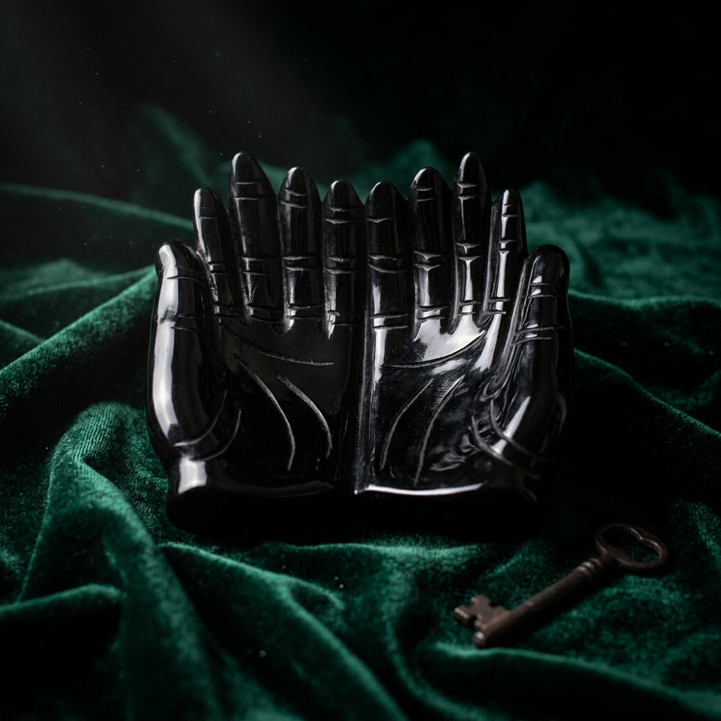 Obsidian Prayer Hands Gemstone Carving – Thorn & Thimble