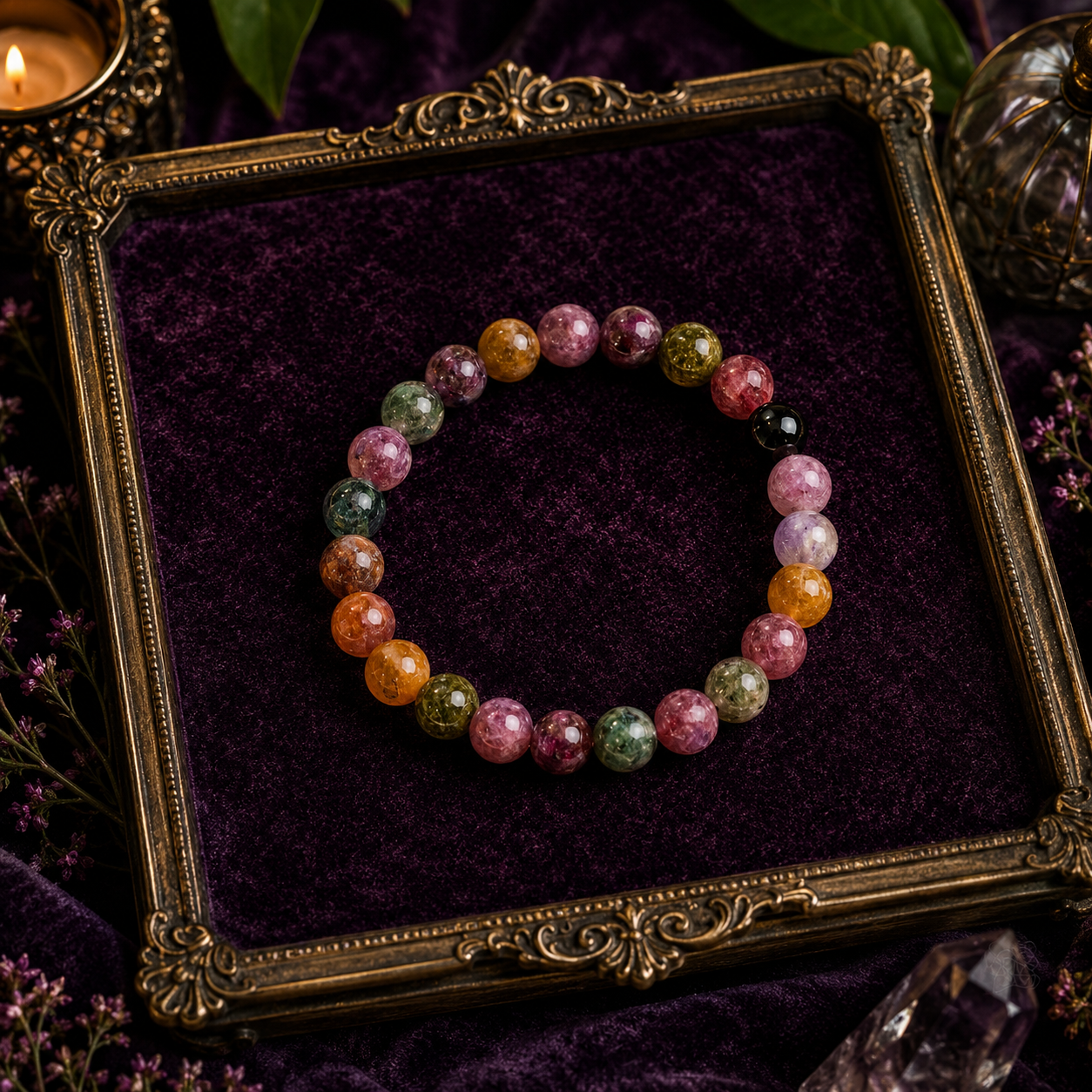 The Spiral Breaker - Rainbow Tourmaline Bracelet
