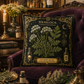 Botanical Hemlock Apothecary Throw Pillow