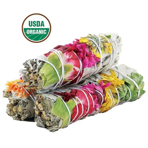 'Joy' Floral White Sage Smudge Stick (4 in.) – Thorn & Thimble