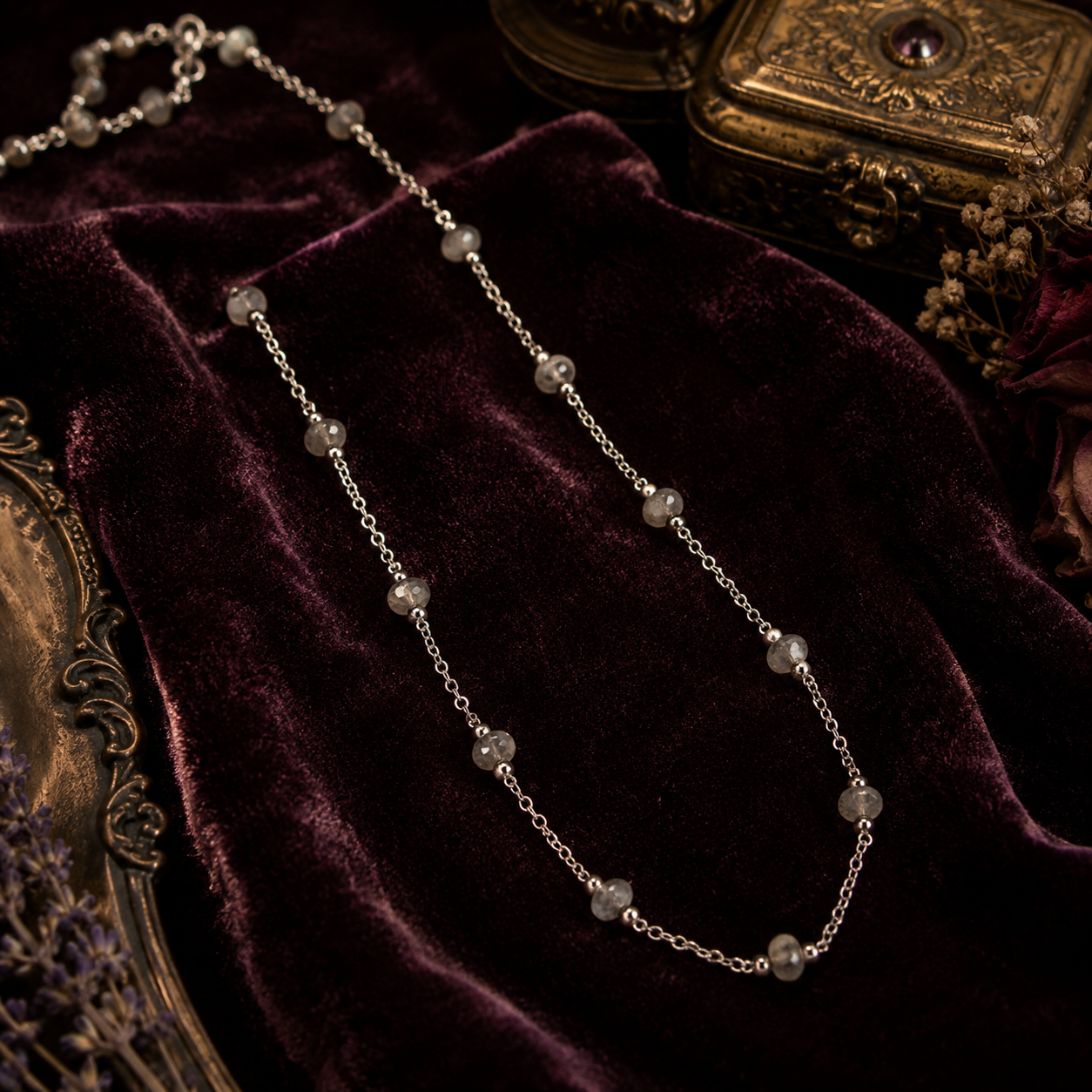 Ballet Chain - Silver Labradorite Layering Chain