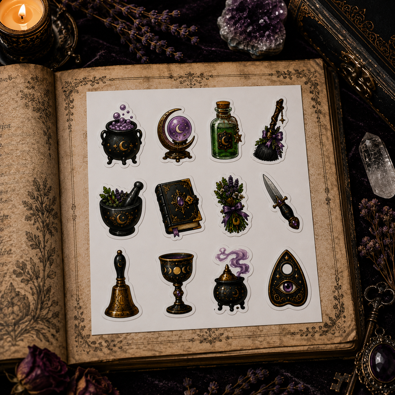Witch Tools - Purple Sticker Sheet