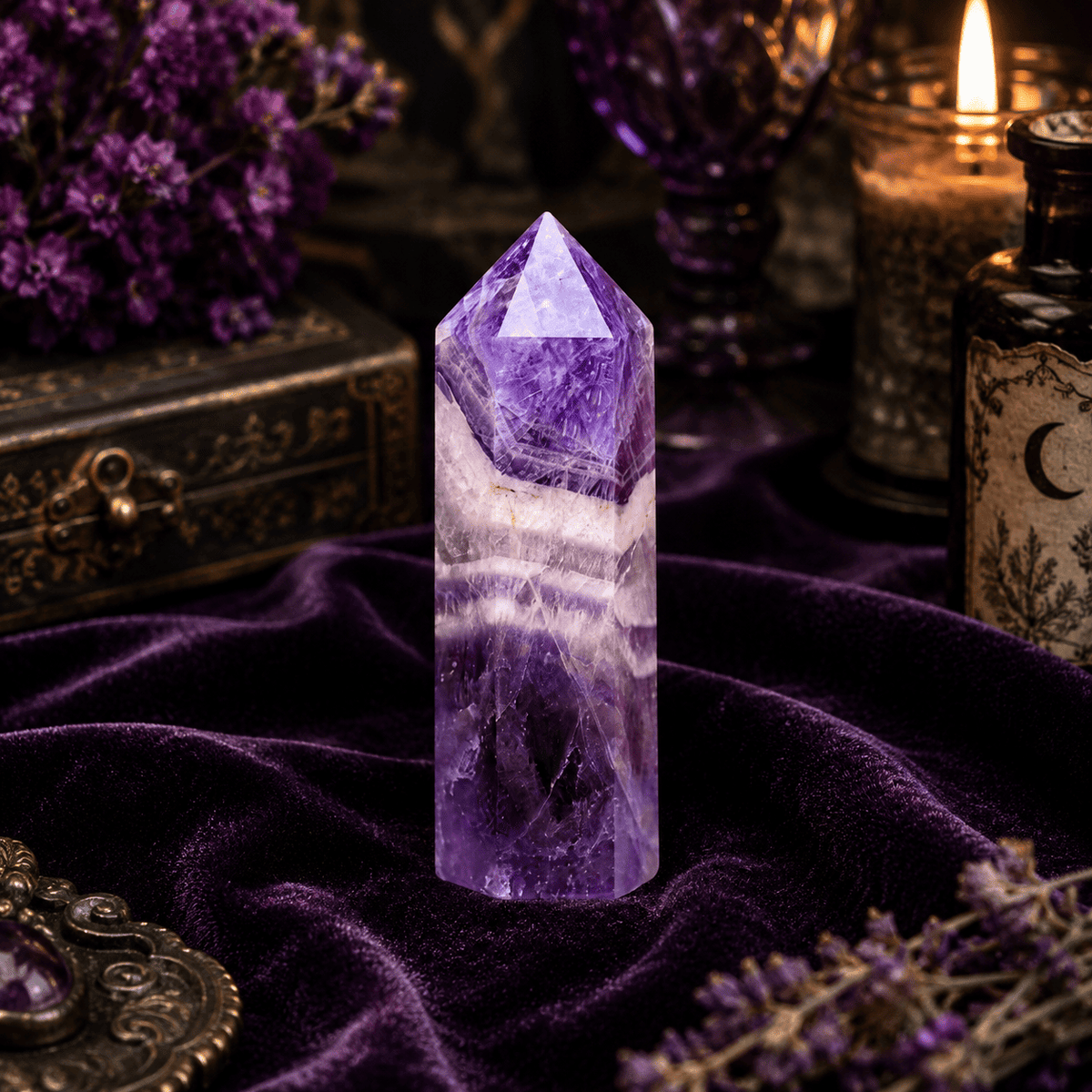Chevron Amethyst Crystal Point – Cycle Breaker – Thorn & Thimble