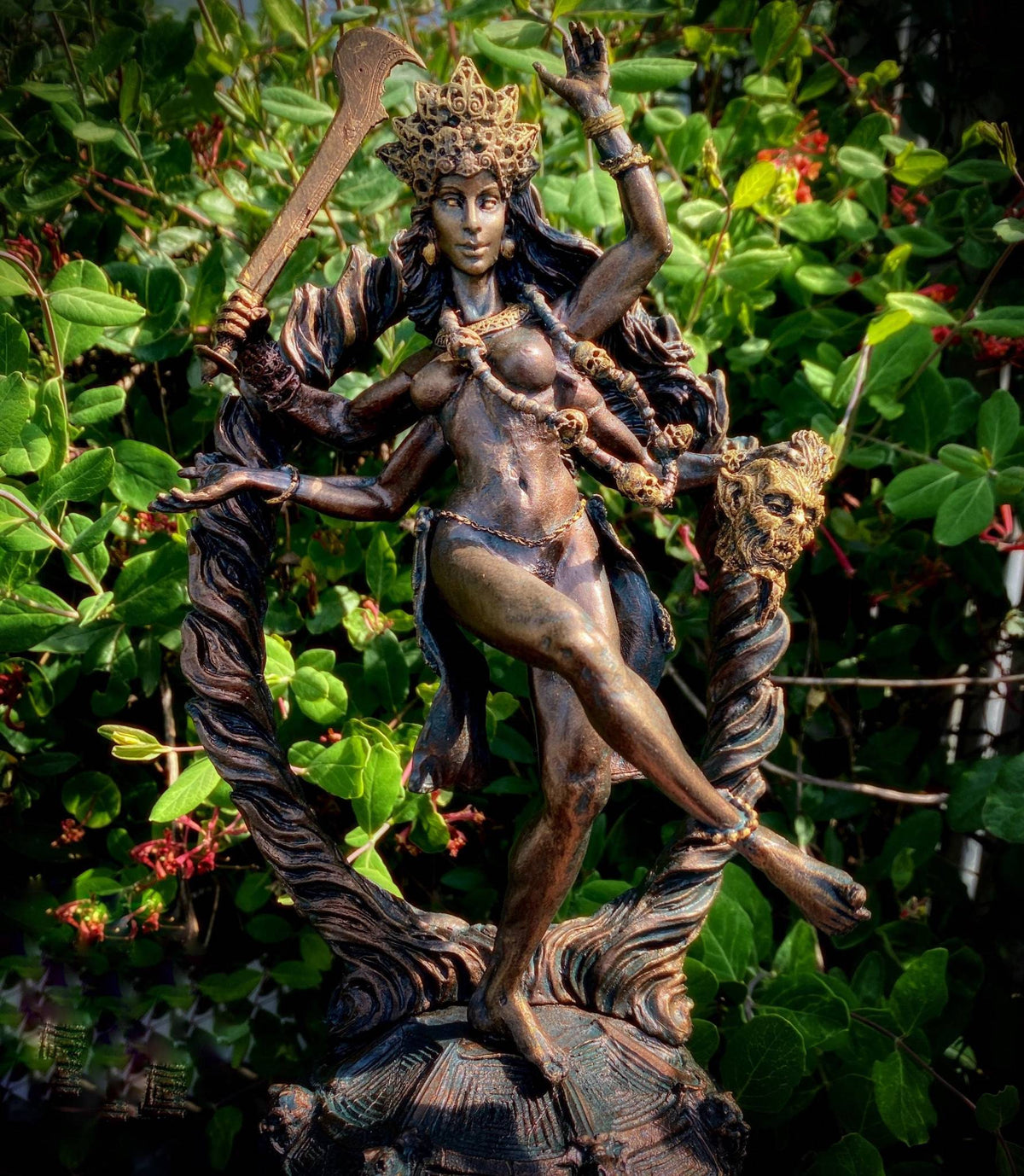 Kali Goddess Statue, Bronze Finish – 12 Inch – Thorn & Thimble