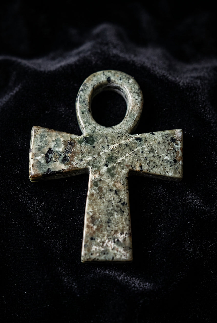Larvikite Ankh Gemstone Carving – 3.5" – Thorn & Thimble
