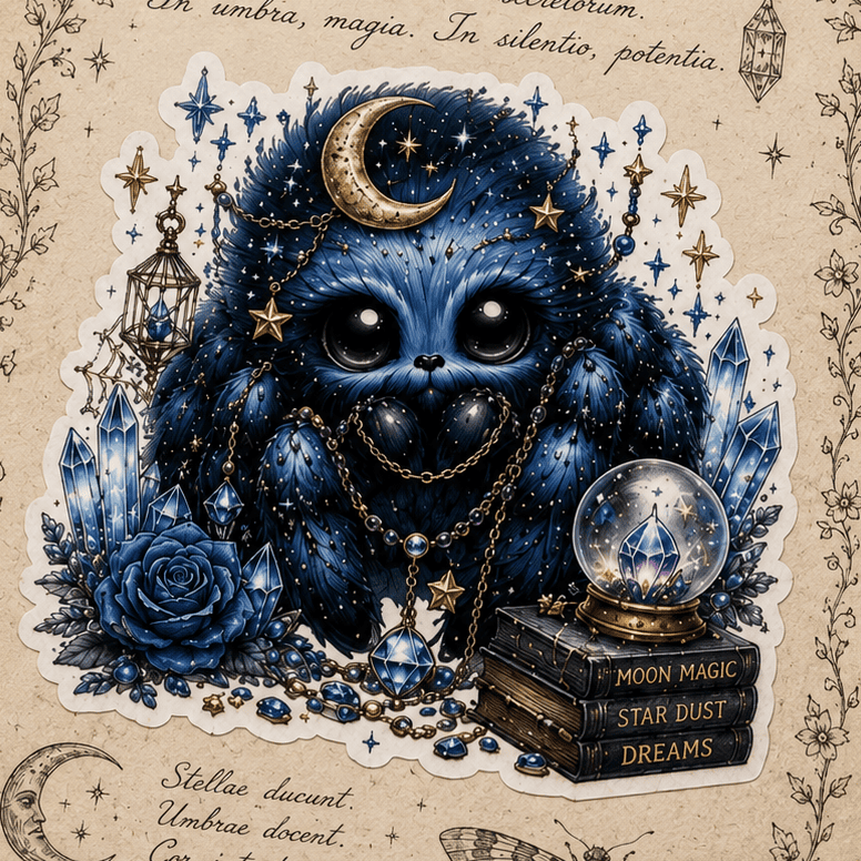 Blue Sweet Little Spider Cute Gothic Vinyl Sticker – Thorn & Thimble