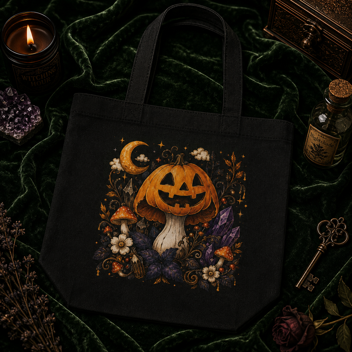 Pumpkin Orange Mushroom Cottagecore Eco Tote Bag – Thorn & Thimble