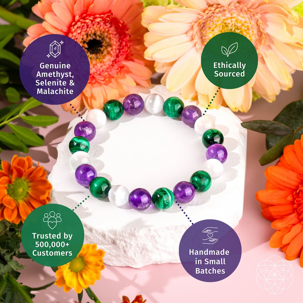 Triple Crystal Balance Bracelet