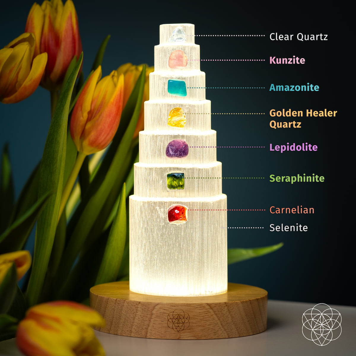Seven-Stone Crystal Sanctuary Lamp