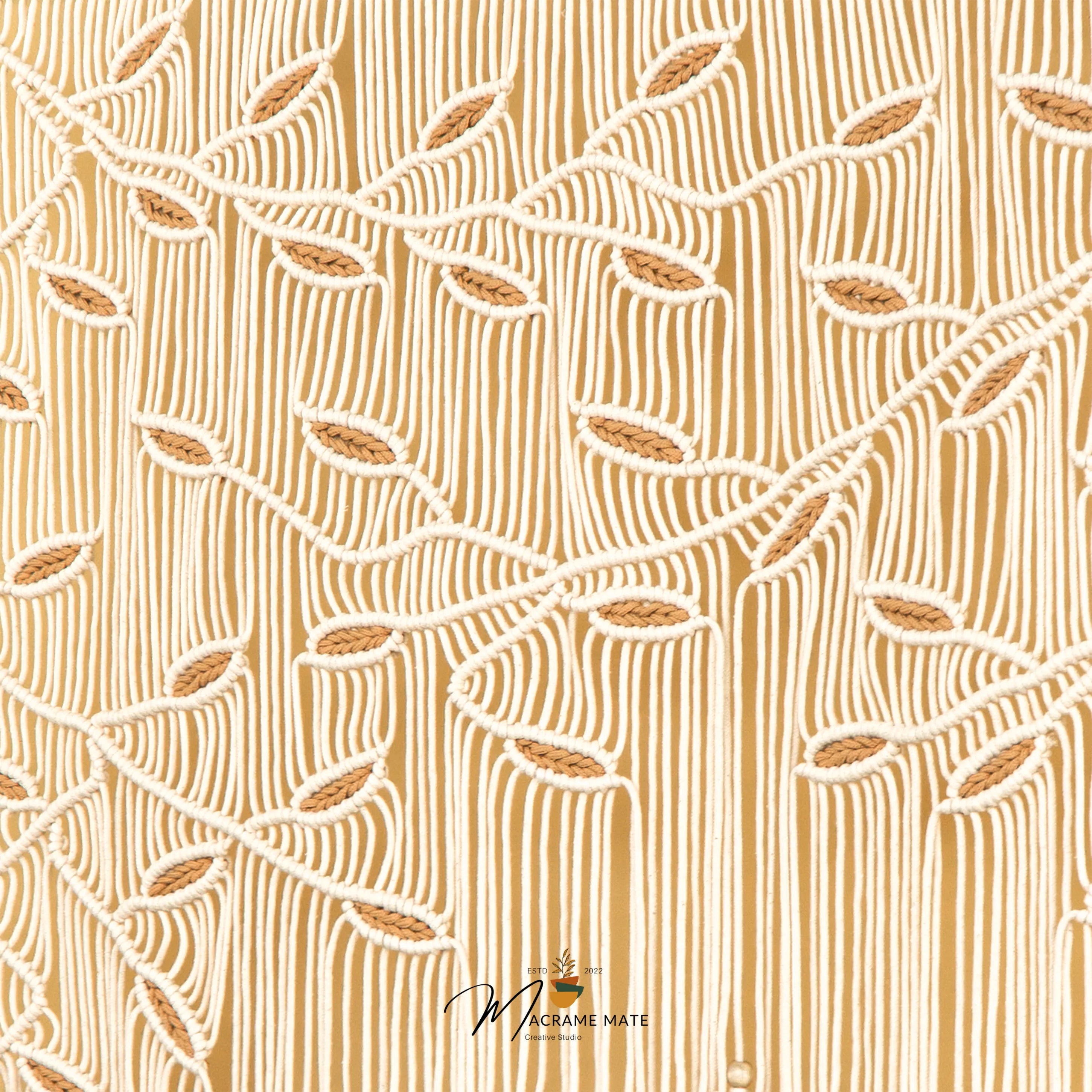 Aura Natural Latte Macrame Window Curtain