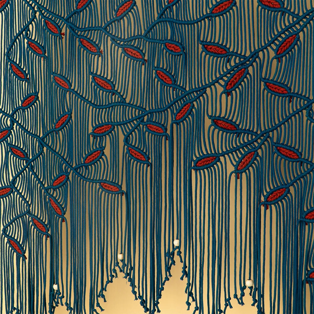 Aura Peacock Terracotta Macrame Window Curtain