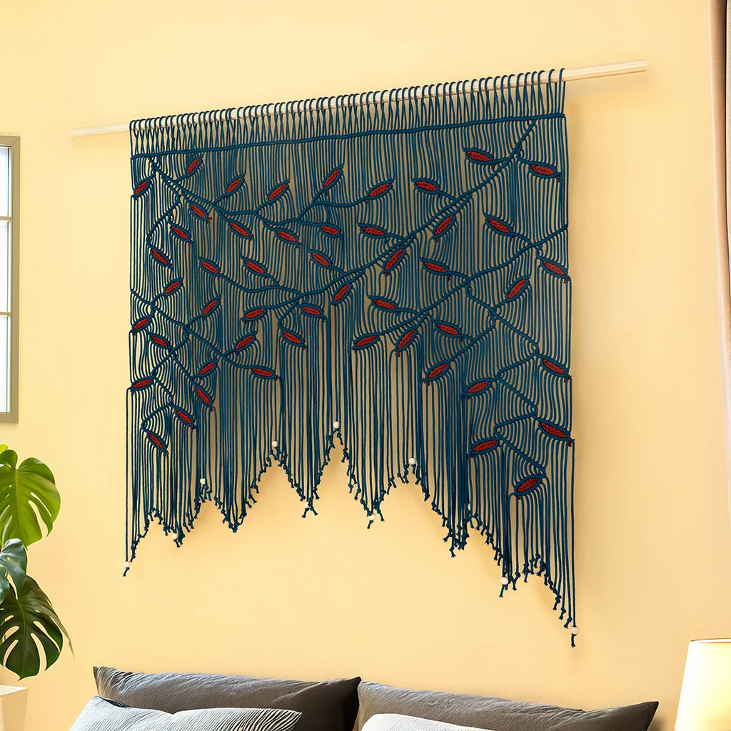 Aura Peacock Terracotta Macrame Window Curtain