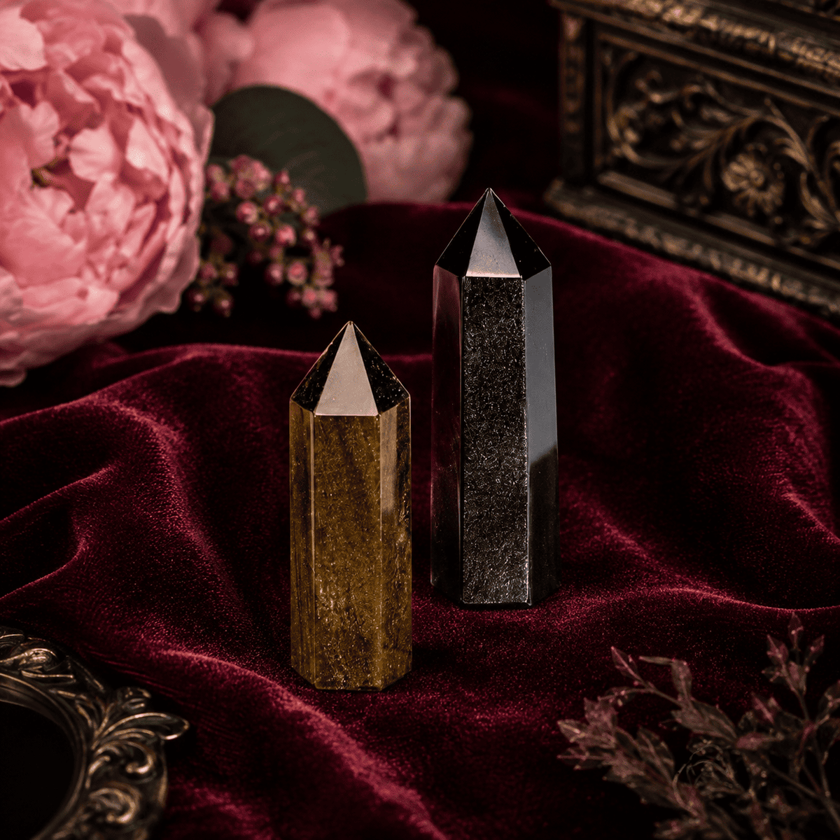 Gold or Silver Sheen Obsidian Crystal Point – Thorn & Thimble