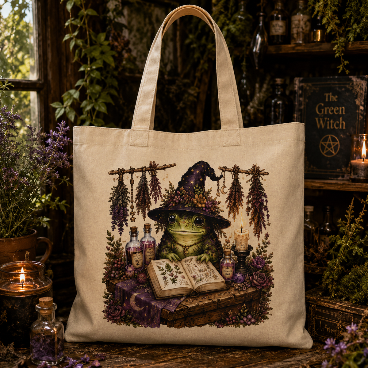 Frog Witch Herbalist Cottagecore Eco Tote Bag – Thorn & Thimble