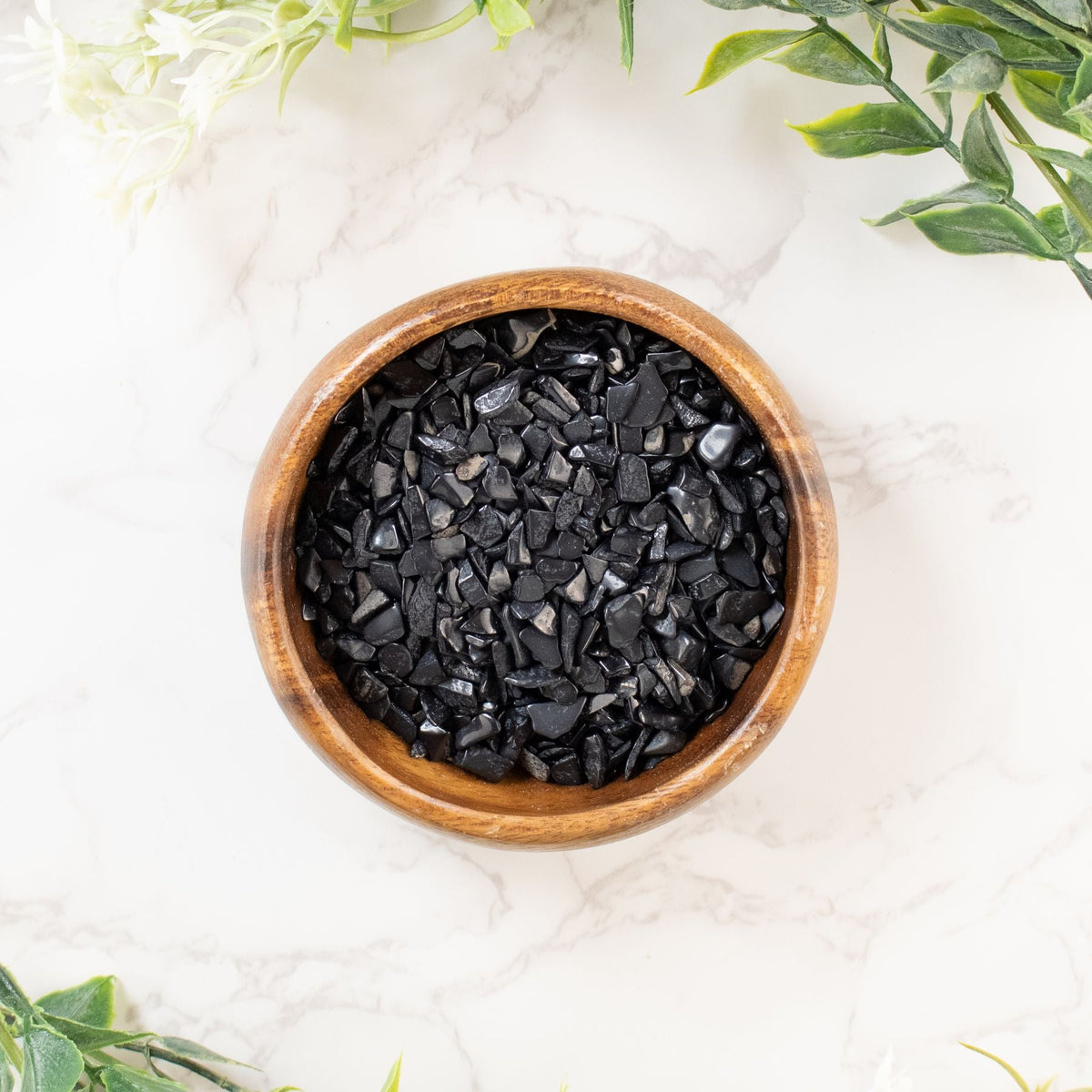 Black Tourmaline Crystal Chips – 1 lb – Thorn & Thimble