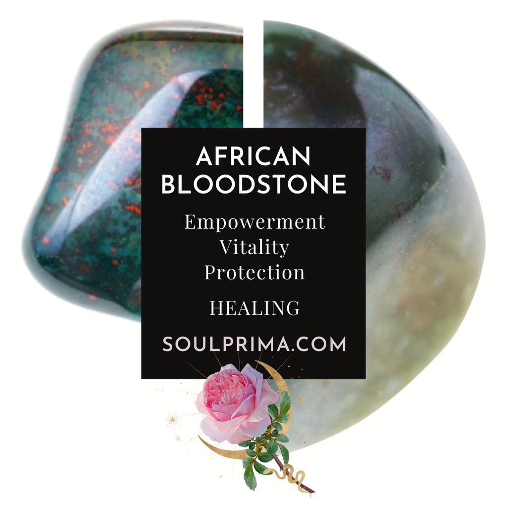 Bloodstone Ankh Gemstone Carving – 6" – Thorn & Thimble