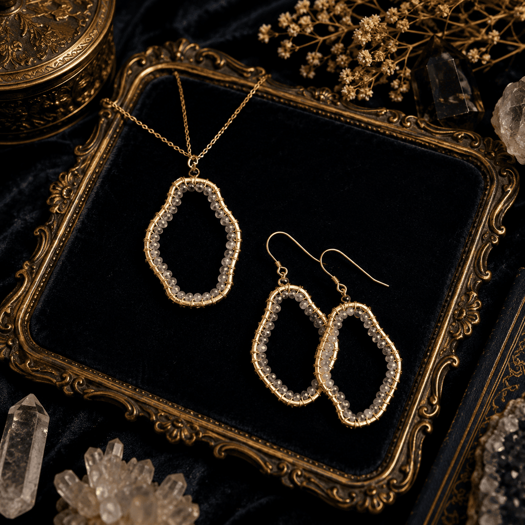 Labradorite Freestyle Pendant & Earring Set – Thorn & Thimble