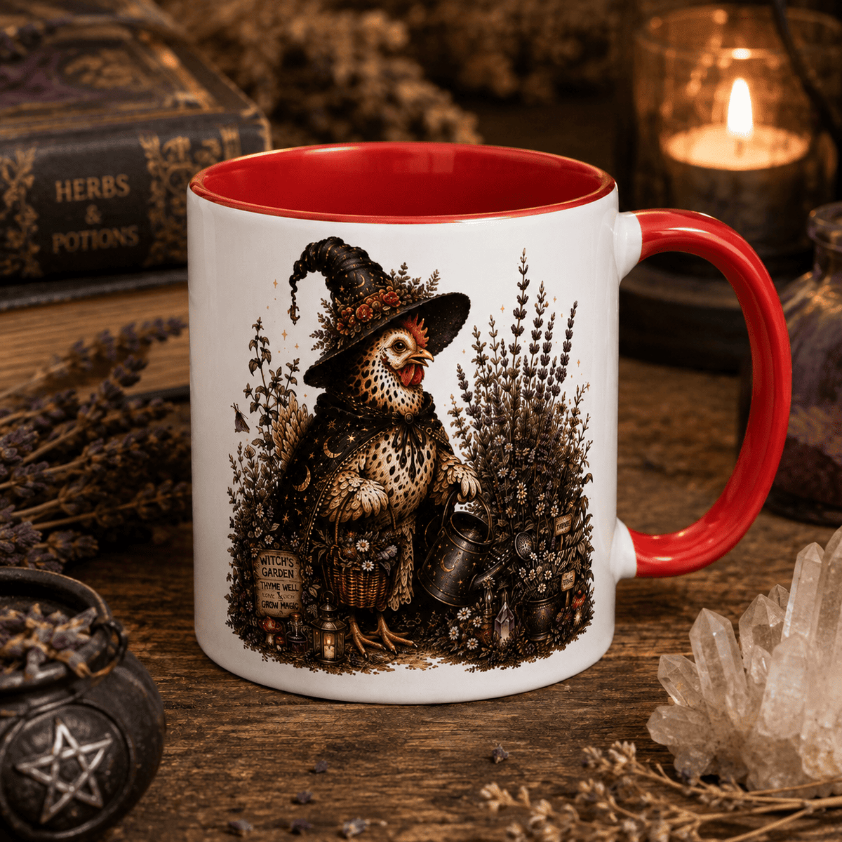 Chicken Witch with Watering Can Cottagecore Ceramic Mug – Thorn & Thimble