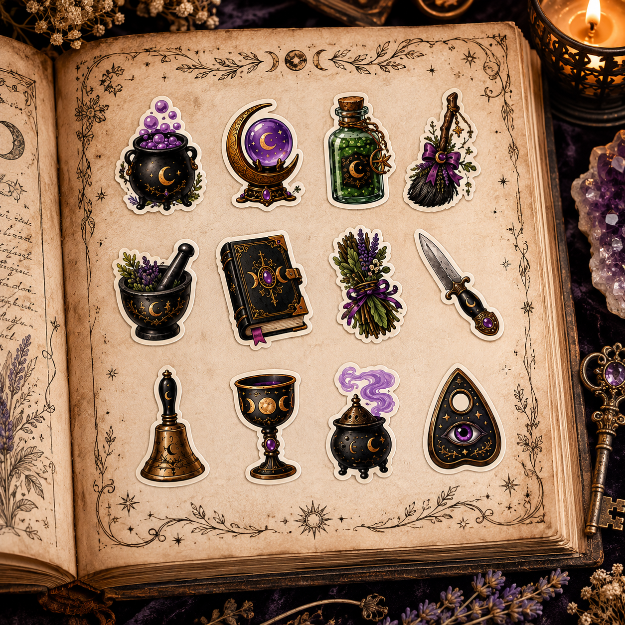 Witch Tools - Purple Sticker Sheet